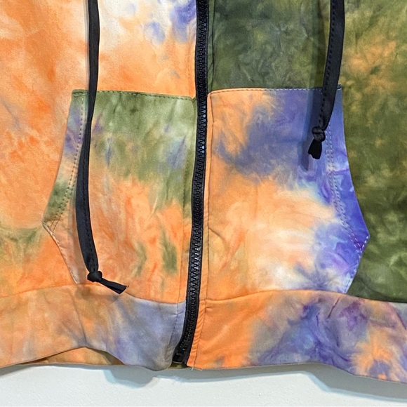 NYC  Multi-Color Tie Dyed Hoodie Zip Front size Medium - Picture 4 of 11